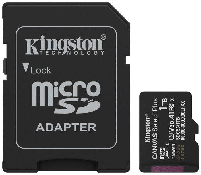 Kingston Canvas Select Plus 1TB microSDXC con Adaptador Kingston Canvas Select Plus 1TB microSDXC con Adaptador