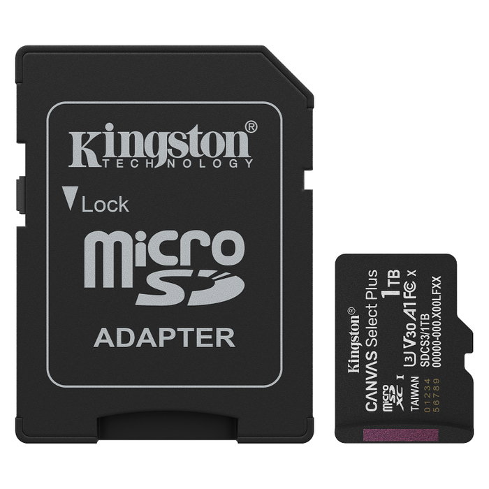 Kingston Canvas Select Plus 1TB microSDXC con Adaptador Kingston Canvas Select Plus 1TB microSDXC con Adaptador