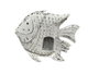 DKD Home Decor Decoración de Metal Pez Decapé Blanco