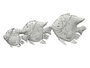 DKD Home Decor Decoración de Metal Pez Decapé Blanco