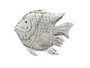 DKD Home Decor Decoración de Metal Pez Decapé Blanco