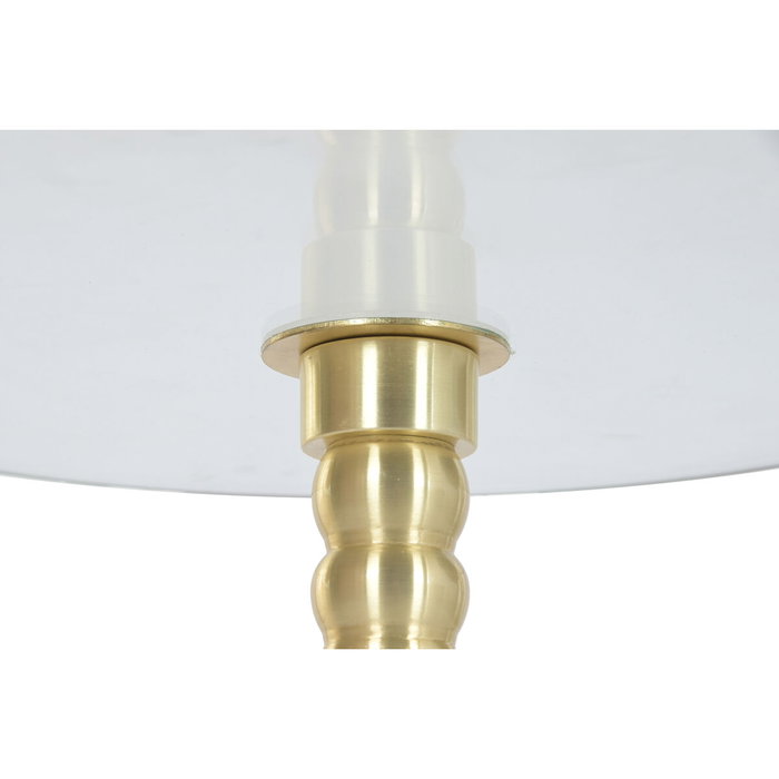 DKD Home Decor Mesita Auxiliar de Cristal y Mármol Blanco y Dorado DKD Home Decor Mesita Auxiliar de Cristal y Mármol Blanco y Dorado