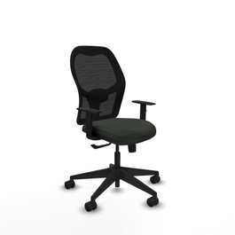 PIQUERAS Y CRESPO Silla de oficina Alocén Negro con mecanismo Sincro y brazos 1D