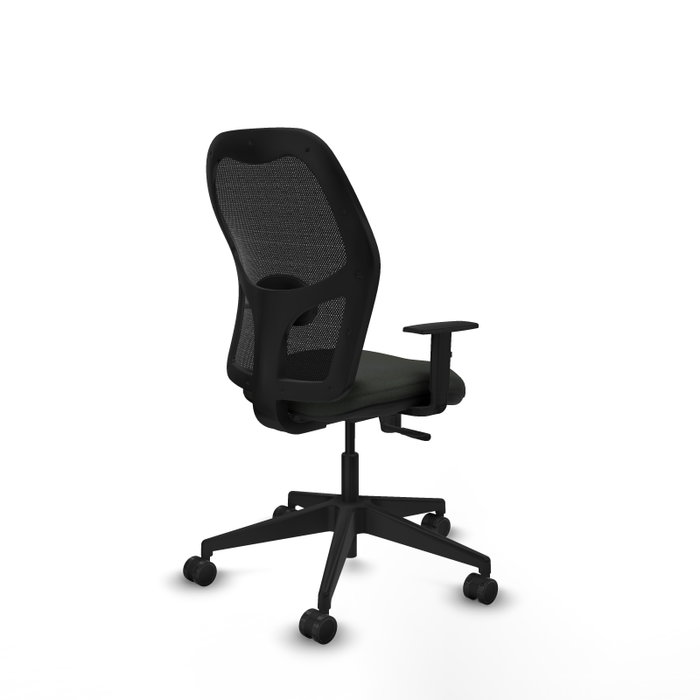 Silla de oficina Alocén con mecanismo Sincro tapizada con Tela color Negro. Equipada con lumbar 1D, Brazos 1D y Ruedas 65mm nailon Silla de oficina Alocén con mecanismo Sincro tapizada con Tela color Negro. Equipada con lumbar 1D, Brazos 1D y Ruedas 65mm nailon