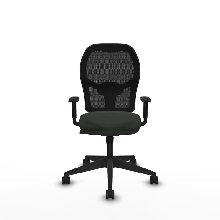 Silla de oficina Alocén con mecanismo Sincro tapizada con Tela color Negro. Equipada con lumbar 1D, Brazos 1D y Ruedas 65mm nailon Silla de oficina Alocén con mecanismo Sincro tapizada con Tela color Negro. Equipada con lumbar 1D, Brazos 1D y Ruedas 65mm nailon