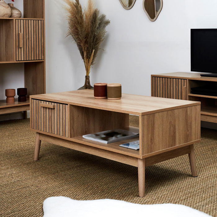 Home Deco Factory Mesa de Centro Klaus Natural 100x50 cm