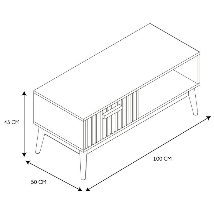 Home Deco Factory Mesa de Centro Klaus Natural 100x50 cm