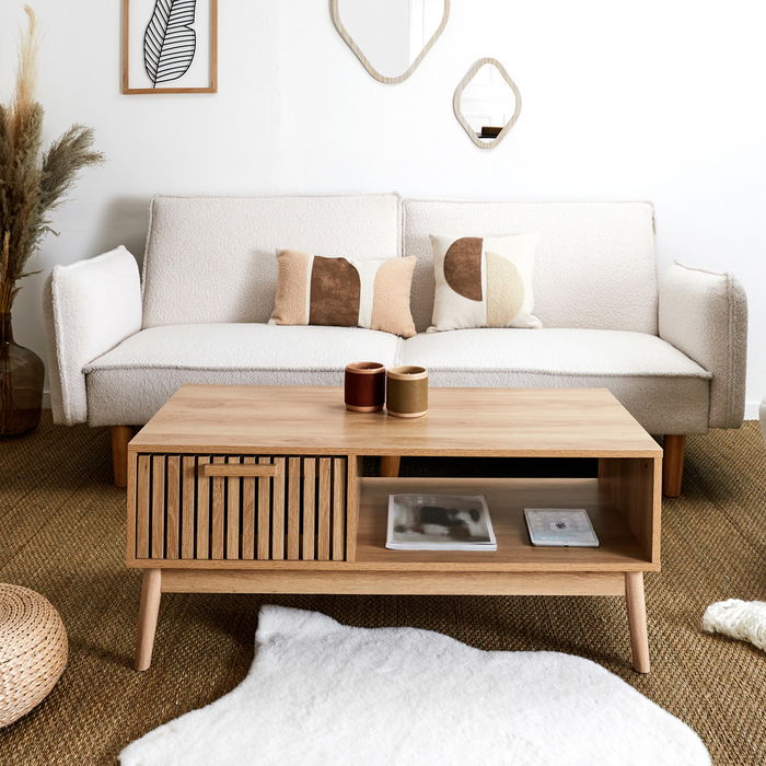 Home Deco Factory Mesa de Centro Klaus Natural 100x50 cm