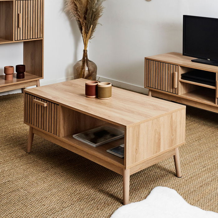 Home Deco Factory Mesa de Centro Klaus Natural 100x50 cm