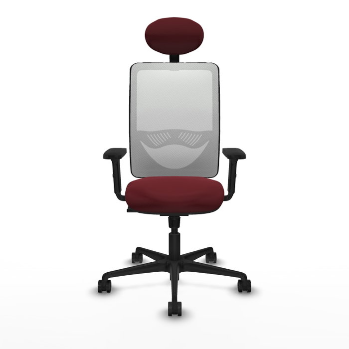 PIQUERAS Y CRESPO Silla de oficina Zulema con mecanismo Sincro, Granate y Blanco PIQUERAS Y CRESPO Silla de oficina Zulema con mecanismo Sincro, Granate y Blanco
