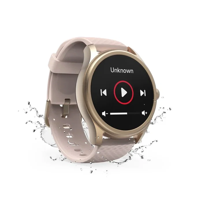 Hama Smartwatch FIT Watch 5010 Oro Rosa, Pantalla Táctil LCD 1.38", Llamadas, Monitor de Salud (Frecuencia Cardíaca, SpO2, Sueño), Impermeable IP68, 100+ Deportes, Batería 7 Días
