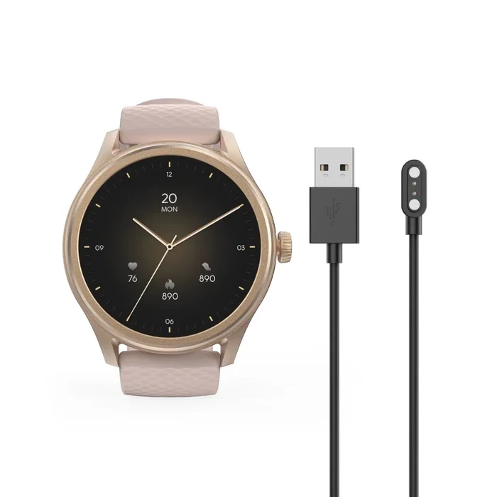 Hama Smartwatch FIT Watch 5010 Oro Rosa, Pantalla Táctil LCD 1.38", Llamadas, Monitor de Salud (Frecuencia Cardíaca, SpO2, Sueño), Impermeable IP68, 100+ Deportes, Batería 7 Días