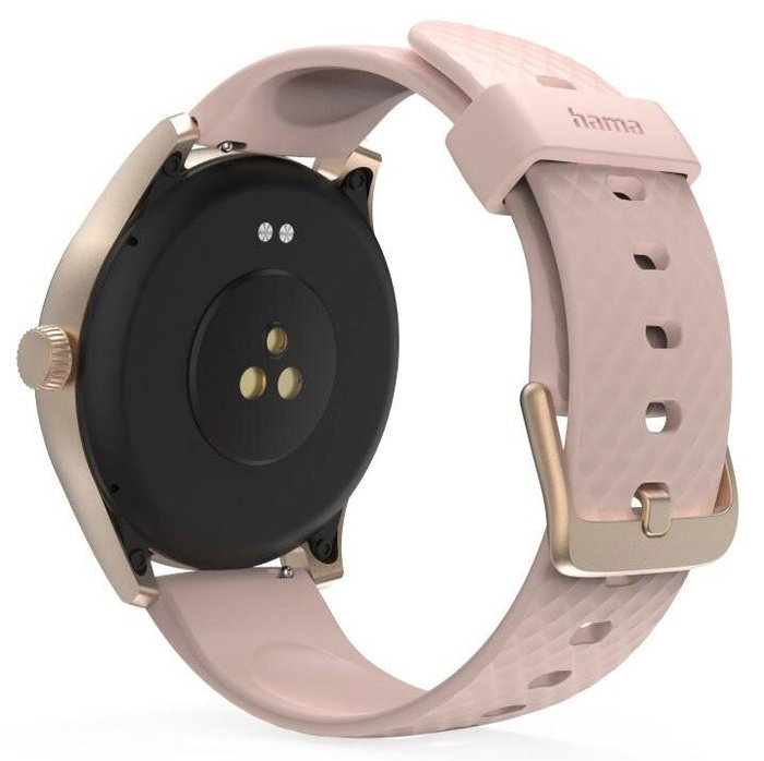 Hama Fit Watch 5010 Smartwatch rosa dorado, pantalla LED-LCD 1,38", pulsómetro, oxímetro SpO2, compatible con Android/iOS