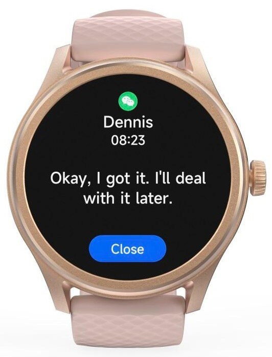 Hama Fit Watch 5010 Smartwatch rosa dorado, pantalla LED-LCD 1,38", pulsómetro, oxímetro SpO2, compatible con Android/iOS