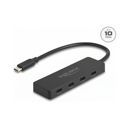 DeLOCK USB-C Hub 10 Gbps mit 4 x USB-C Anschlüssen, Schwarz