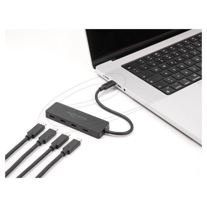 DeLOCK 64322 Hub USB Type-C con 4 puertos USB 3.2 Gen 2, Negro DeLOCK 64322 Hub USB Type-C con 4 puertos USB 3.2 Gen 2, Negro