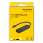 DeLOCK 64322 Hub USB Type-C con 4 puertos USB 3.2 Gen 2, Negro