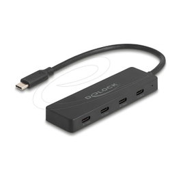 DeLOCK 64322 Hub USB Type-C con 4 puertos USB 3.2 Gen 2 Negro