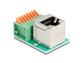 DeLOCK 90653 Adaptador RJ45 Hembra 90° a Bloque de Terminales de 8 Pines Cat.5e