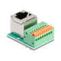 DeLOCK 90653 Adaptador RJ45 Hembra 90° a Bloque de Terminales de 8 Pines Cat.5e