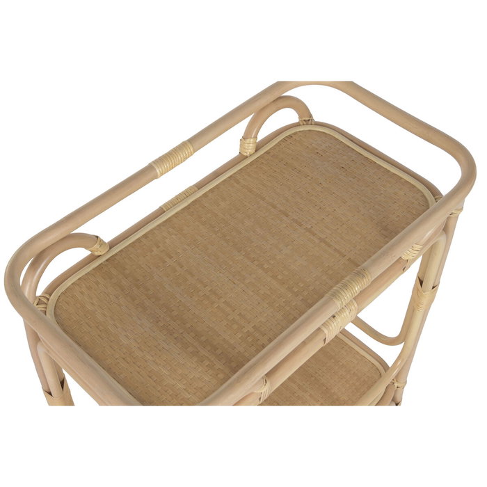 DKD Home Decor Mesa Camarera de Ratán Natural con Ruedas DKD Home Decor Mesa Camarera de Ratán Natural con Ruedas