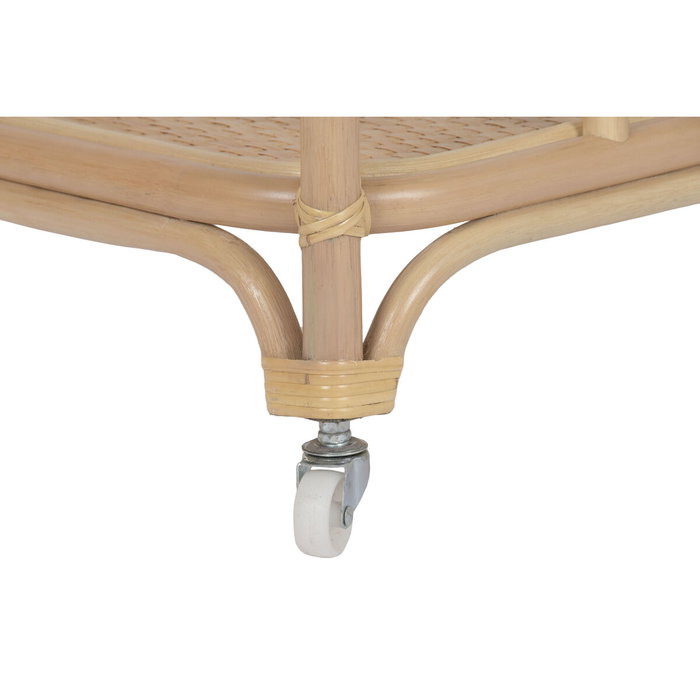 DKD Home Decor Mesa Camarera de Ratán Natural con Ruedas DKD Home Decor Mesa Camarera de Ratán Natural con Ruedas