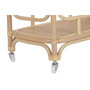 DKD Home Decor Mesa Camarera de Ratán Natural con Ruedas