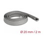 DeLOCK Manga trenzada con cierre de cremallera resistente al calor 2 m x 20 mm gris
