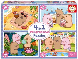 EDUCA BORRAS Puzzle Progresivo Capybaras Capyfun de 20 a 80 piezas
