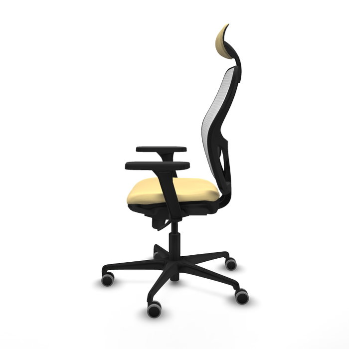 PIQUERAS Y CRESPO Silla de oficina Jorquera con mecanismo Sincro, Crema y Blanco