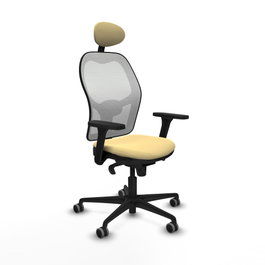 PIQUERAS Y CRESPO Silla de oficina Jorquera con mecanismo Sincro, Crema y Blanco
