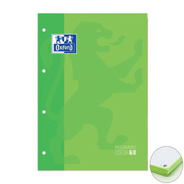 Recambio Oxford School Color 1 Encolado A4+ 80H 90Gr 4 Taladros Cuadric.5X5 Verde Fluo (1 Color De Recuadro) (Set de 5)