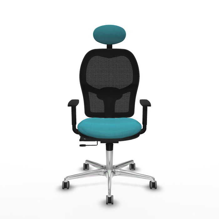 PIQUERAS Y CRESPO Silla de oficina Jorquera con mecanismo Sincro/Traslack, Turquesa y Negro