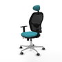 PIQUERAS Y CRESPO Silla de oficina Jorquera con mecanismo Sincro/Traslack, Turquesa y Negro