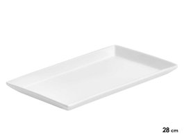 VESSIA Bandeja rectangular de porcelana blanca 28cm