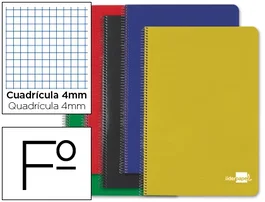 Liderpapel Cuaderno Espiral A4 Tapa Dura 80 Hojas 75 gr Cuadro 4mm Con Margen