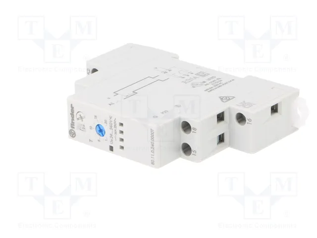 FINDER Relé de tiempo Serie 80, SPDT, 24-240VAC/VDC