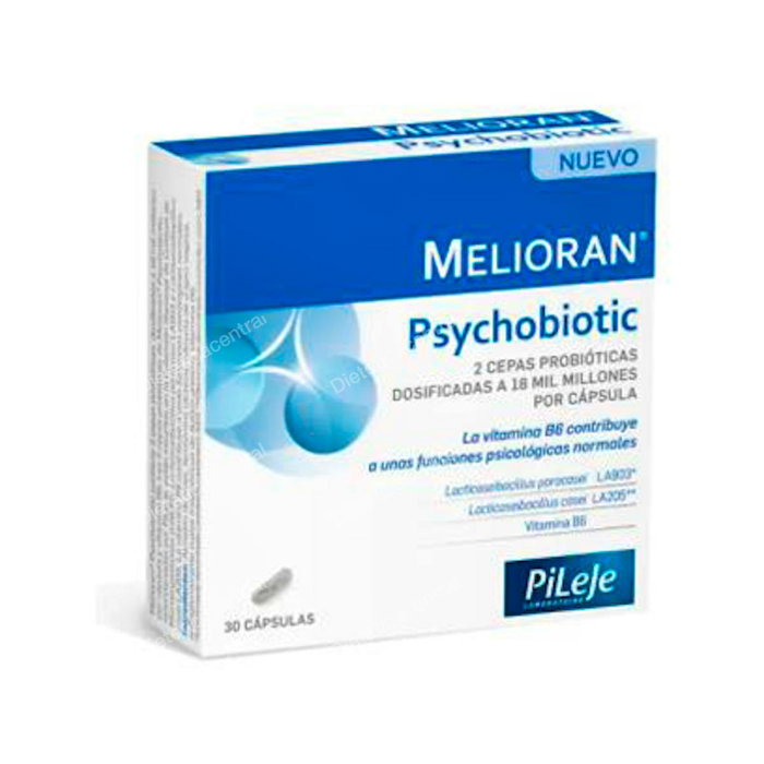 PILEJE Melioran Psychobiotic 30 cápsulas - Probiótico para el estrés y ansiedad con Vitamina B6 - Complemento alimenticio PILEJE Melioran Psychobiotic 30 cápsulas - Probiótico para el estrés y ansiedad con Vitamina B6 - Complemento alimenticio
