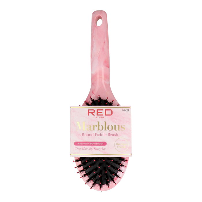Red Kiss Marblous Boar Round Paddle Brush Red Kiss Marblous Boar Round Paddle Brush