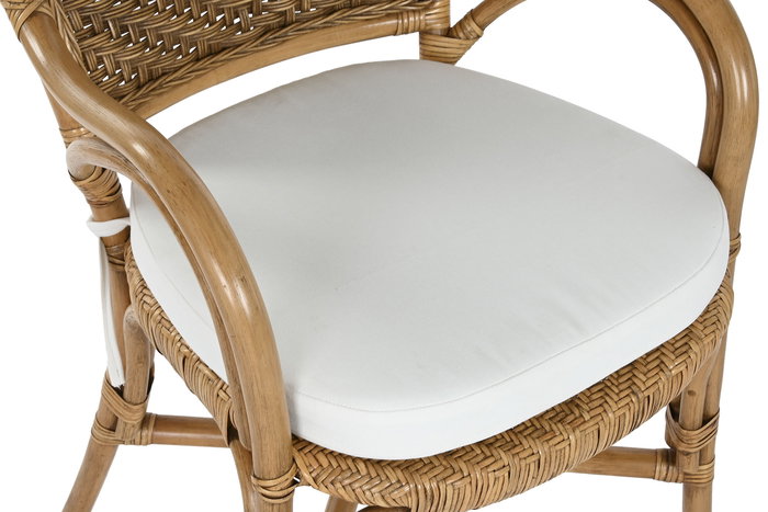 DKD Home Decor Silla Shabby Natural Blanco Ratán Bambú 62 x 86 x 55 cm