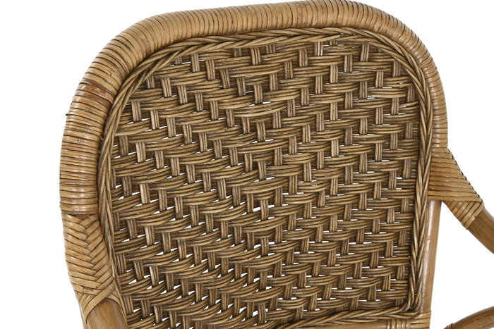DKD Home Decor Silla Shabby Natural Blanco Ratán Bambú 62 x 86 x 55 cm