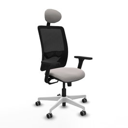 PIQUERAS Y CRESPO Silla de oficina Zulema con mecanismo Sincro, Blanco y Negro