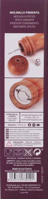 Quttin Molinillo de Pimienta de Madera (20 Unidades)