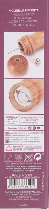 Quttin Molinillo de Pimienta de Madera (20 Unidades)
