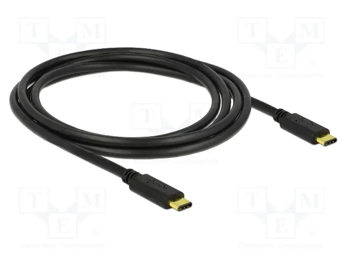 DeLOCK Cable USB 2.0 Tipo-C a Tipo-C de 2 m, 3 A, Negro DeLOCK Cable USB 2.0 Tipo-C a Tipo-C de 2 m, 3 A, Negro