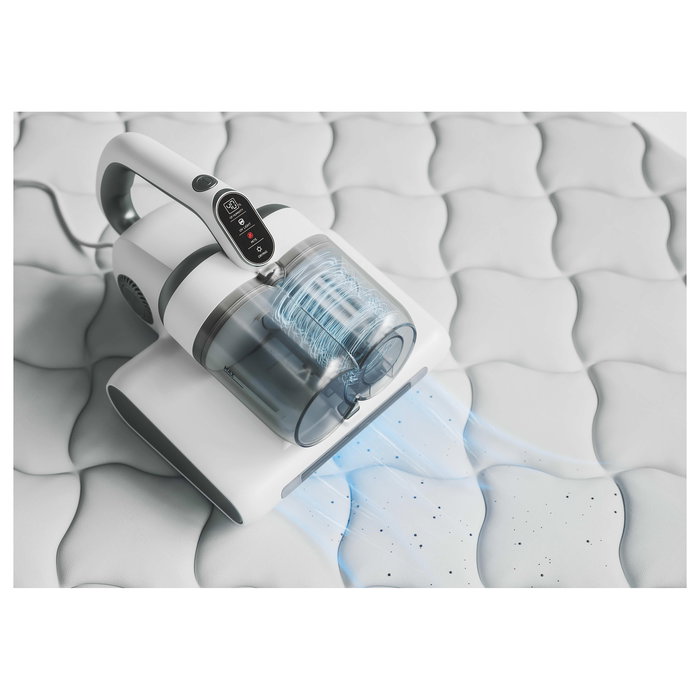 Hoover HMC510UV011 Aspirador para Colchones Sin Bolsa, con Filtro Ciclónico/Espuma y Control Electrónico, 0.6L, 5m Cable, 2.22kg, Blanco Salvia, Garantía 2 Años