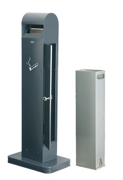 PROBBAX - AT-0232-DGRY - Cenicero de suelo para exterior. Tótem 12,5 L - 40,3 x 26,2 x 104,1 cm - Gris oscuro