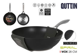 Quttin Sartén Wok 28 cm Aluminio Forjado Inducción Espiral (4 Unidades)
