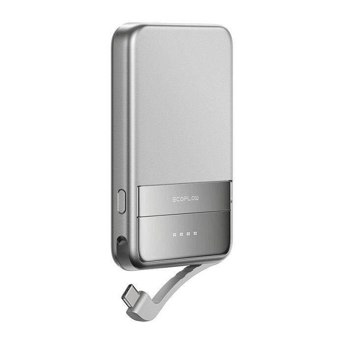 EcoFlow EF-RAPID5000-EU Rapid 5000 Power Bank 5000 mAh Plata - Batería Externa con Carga Rápida Power Delivery 65W USB-C y Carga Inalámbrica 15W