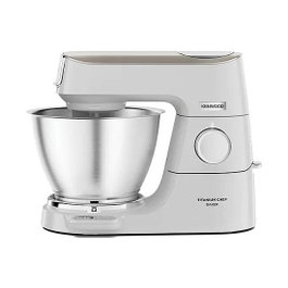 Kenwood KVC65.001WH Titanium Chef Baker 5L Robot de Cocina Multifunción, Batidora Amasadora 1200W, Tazón Acero Inoxidable Blanco, Capacidad 2.18kg Masa de Pan